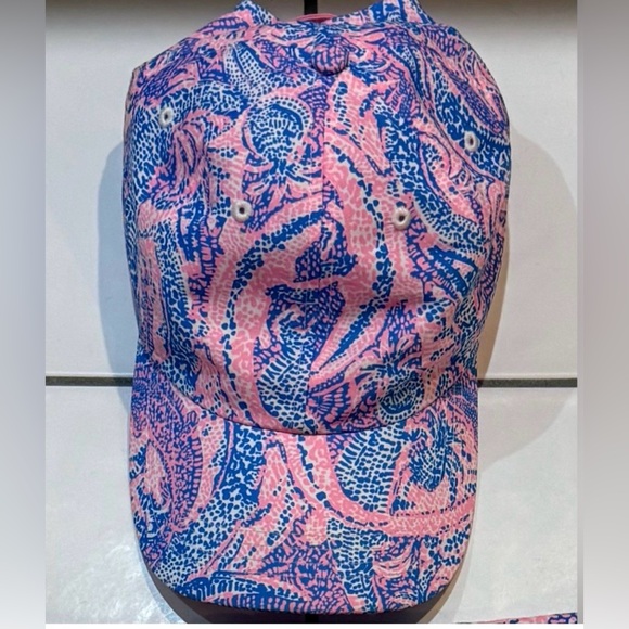 🐊 Lilly Pulitzer Pink and Blue “later gator” run around alligator croc Cap hat - Picture 2 of 4